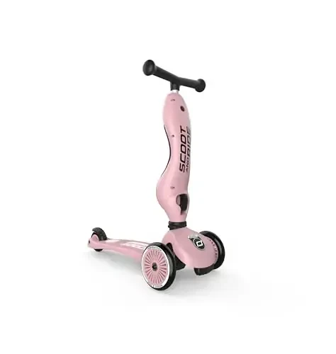 Scoot & Ride Highwaykick 1, 2-in-1 Toddler Scooter with Seat & Kickboard for Ages 1-5, Rose - Indoor or Outdoor Kids Ride-On Toy with Adjustable Handlebar & Seating Height and Anti-Tip Safety Pad - SCOOT (1)