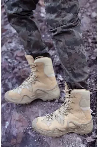 Scooter Bot Military Desert Color Beige Tactical Boot Zippered 1491-beige - ÖZMERTASKERIMALZEME (1)