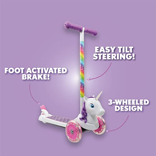 Scooter for Kids Ages 3-5 - Extra Wide Deck & Foot Activated Brake, 3 Wheel Self Balancing Kids Toys for Boys & Girls - 2