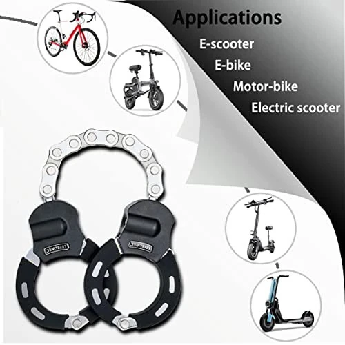 Scooter Lock,Bike Chain Lock,Electric Scooter Locks Anti Theft for Electric Scooter Segway,Ninebot,Xiaomi, Razor and Bicycle Lock Cable Accessories - 5