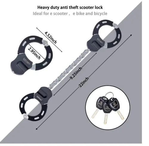 Scooter Lock,Bike Chain Lock,Electric Scooter Locks Anti Theft for Electric Scooter Segway,Ninebot,Xiaomi, Razor and Bicycle Lock Cable Accessories - 4