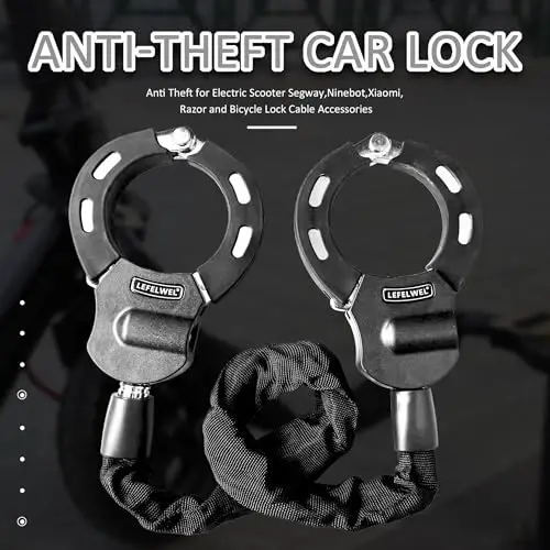 Scooter Locks Anti Theft,Bike Chain Lock,Best Electric Scooter Lock for Segway,Ninebot,Xiaomi, Razor and Bicycle Lock Cable Accessories - 3