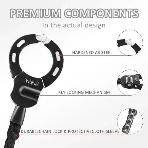 Scooter Locks Anti Theft,Bike Chain Lock,Best Electric Scooter Lock for Segway,Ninebot,Xiaomi, Razor and Bicycle Lock Cable Accessories - 4