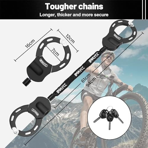Scooter Locks Anti Theft, Bike Chain Lock with Key, Electric Scooter Lock Anti Theft for Segway, Ninebot and Bicycle Lock Cable Accessories - IMAYCC (1)