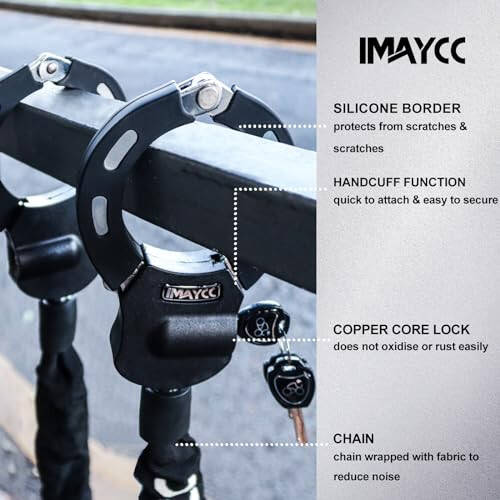 Scooter Locks Anti Theft, Bike Chain Lock with Key, Electric Scooter Lock Anti Theft for Segway, Ninebot and Bicycle Lock Cable Accessories - 3