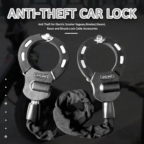 Scooter Locks Anti Theft,Bike Chain Lock,Best Electric Scooter Lock for Segway,Ninebot,Xiaomi, Razor and Bicycle Lock Cable Accessories - 3
