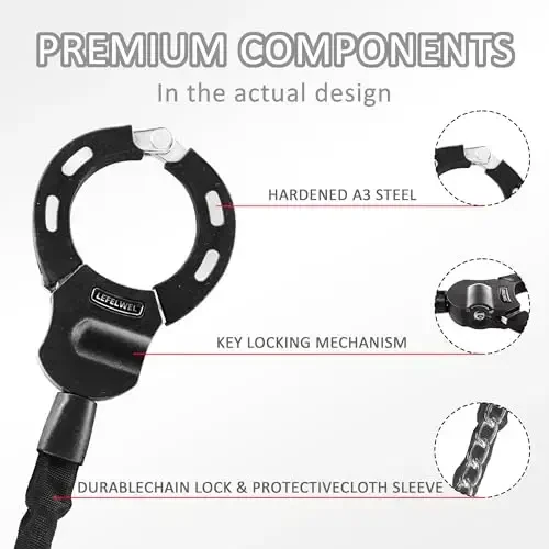 Scooter Locks Anti Theft,Bike Chain Lock,Best Electric Scooter Lock for Segway,Ninebot,Xiaomi, Razor and Bicycle Lock Cable Accessories - 4