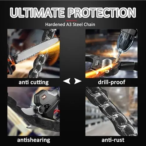 Scooter Locks Anti Theft,Bike Chain Lock,Best Electric Scooter Lock for Segway,Ninebot,Xiaomi, Razor and Bicycle Lock Cable Accessories - 5