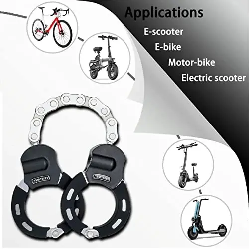 Scooter qulfı, velosiped zanjir qulfı, elektr skuter qulflarini elektr skuter Segway, Ninebot, Xiaomi, Razor va velosiped qulf kabeli aksessuarlari uchun anti o'g'rilik - 5