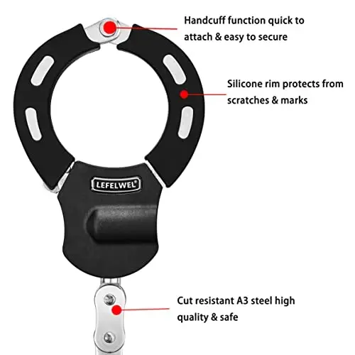 Scooter qulfı, velosiped zanjir qulfı, elektr skuter qulflarini elektr skuter Segway, Ninebot, Xiaomi, Razor va velosiped qulf kabeli aksessuarlari uchun anti o'g'rilik - 6