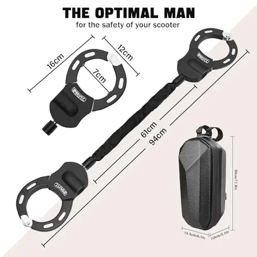 Scooter Chain Lock, Bike Lock, Electric Scooter Accessories, Security Anti-Theft Bike Lock, Chain Lock for Electric Scooter, Motorcycle, Bicycle - 3