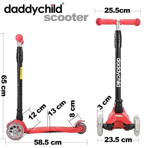 Scooters for Kids 3 Wheel Kick Scooter for Toddlers Girls & Boys, 4 Adjustable Height, Lean to Steer, Extra-Wide Deck, Light Up Wheels for Children from 3 to 14 Years Old - 4