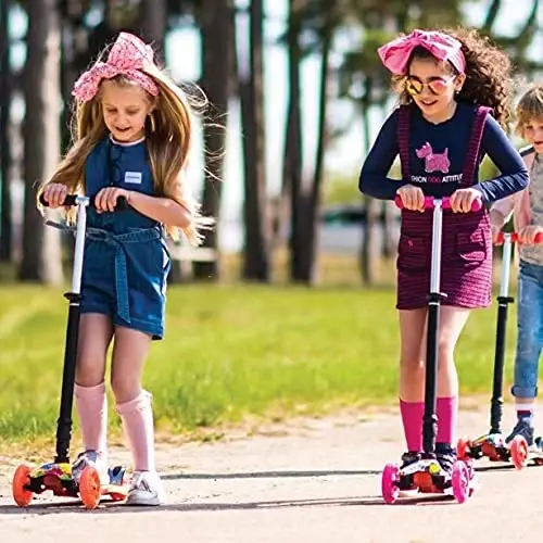 Scooters for Kids 3 Wheel Kick Scooter for Toddlers Girls & Boys, 4 Adjustable Height, Lean to Steer, Extra-Wide Deck, Light Up Wheels for Children from 3 to 14 Years Old - 6