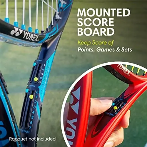 Scoring Right Portable Tennis Racket and Padel Scorekeeper, Easily Mounted Small Score Board to Keep Score of Points, Games, and Sets, ITF Conforming and Lightweight Mini Score Keeper, 1.9g - 2