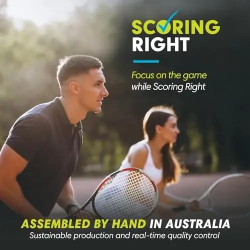Scoring Right Portable Tennis Raketkasi va Padel Hisobchisi, Oson O'rnatiladigan Kichik Hisob Taxtasi ochkolar, o'yinlar va setlar hisobini yuritish uchun, Yengil Mini Hisobchi, 1.9g, Qora, 2 dona - 2
