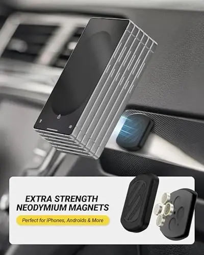 Scosche Extra Strength Magnetic 3M Flush Mount Phone Holders for Your Car Dashboard and Flat Surfaces, Low Profile Cell Phone Holder with Thick Metal Plate for iPhone and Android, Not MagSafe, 2-Pack - SCOSCHE (1)
