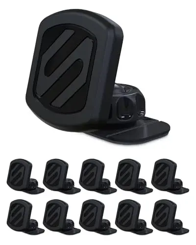 Scosche MAGDM-10KFLT MagicMount Magnetic Car Phone Mount for Dashboard, 360° Adjustable Magnet Head, Universal Cell Phone Holder for Car Compatible with iPhone Samsung & All Devices (Pack of 10) - 1