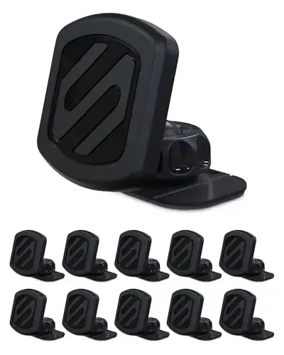 Scosche MAGDM-10KFLT MagicMount Magnetic Car Phone Mount for Dashboard, 360° Adjustable Magnet Head, Universal Cell Phone Holder for Car Compatible with iPhone Samsung & All Devices (Pack of 10) 