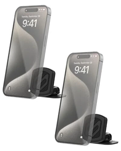 Scosche MAGKIT MagicMount Magnetic Car Phone Mount for Dashboard, 360° Adjustable Magnet Head, Universal Cell Phone Holder for Car, Compatible with iPhone, Samsung, and All Devices (Pack of 2) - Scosche