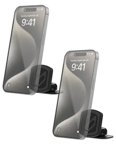 Scosche MAGKIT MagicMount Magnetic Car Phone Mount for Dashboard, 360° Adjustable Magnet Head, Universal Cell Phone Holder for Car, Compatible with iPhone, Samsung, and All Devices (Pack of 2) 