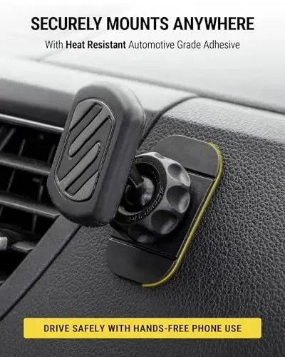 Scosche MAGKIT MagicMount Magnetic Car Phone Mount for Dashboard, 360° Adjustable Magnet Head, Universal Cell Phone Holder for Car, Compatible with iPhone, Samsung, and All Devices (Pack of 2) - 3