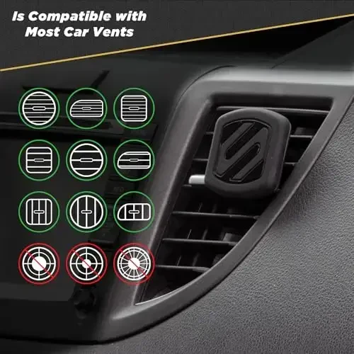 Scosche MAGVM2B-2PKBP0 MagicMount Magnetic Phone Mount for Car Air Vent, Universal Cell Phone Holder for Car Vent Mount, Strong Magnet Hold, Compatible with iPhone, Samsung, & All Devices (Pack of 2) - 5