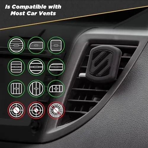 Scosche MAGVM2B-2PKBP0 MagicMount Magnetic Phone Mount for Car Air Vent, Universal Cell Phone Holder for Car Vent Mount, Strong Magnet Hold, Compatible with iPhone, Samsung, & All Devices (Pack of 2) - 5