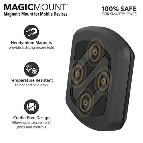 Scosche MAGVM2B MagicMount Magnetic Cell Phone Stand, Hands-Free Cellphone Holder for Car Vent Phone Mount Compatible with iPhone, Samsung and all Mobile Android Phones, Not Compatible with MagSafe - 2