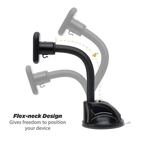 Scosche MAGWDMB MagicMount Flex Neck Suction Cup Car Phone Mount for Dashboard/Windshield, 360° Adjustable Magnetic Head, Universal Cell Phone Holder Compatible with iPhone, Samsung & All Devices - 2