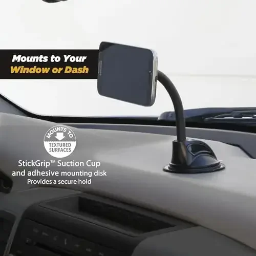 Scosche MAGWDMB MagicMount Flex Neck So'rg'ichli Avtomobil Telefon O'rnatgichi Dashboard/Oyna uchun, 360° Sozlanuvchi Magnit Bosh, iPhone, Samsung & Barcha Qurilmalar bilan mos Universal Mobil Telefon Ushlagichi - 4