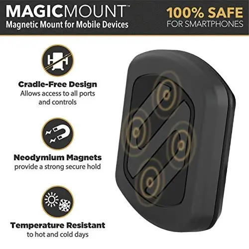Scosche MAGWSM-2PXCES0 MagicMount magnitli so‘rg‘ichli telefon ushlagichi avtomobil oynasi/paneli uchun, 360° sozlanuvchi magnit bosh, iPhone, Samsung va boshqalar bilan mos keluvchi universal telefon ushlagichi (2 dona) - 2
