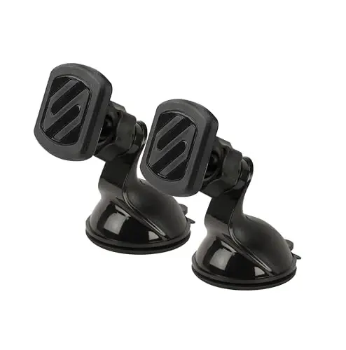 Scosche MAGWSM-2PXCES0 MagicMount magnitli so‘rg‘ichli telefon ushlagichi avtomobil oynasi/paneli uchun, 360° sozlanuvchi magnit bosh, iPhone, Samsung va boshqalar bilan mos keluvchi universal telefon ushlagichi (2 dona) 