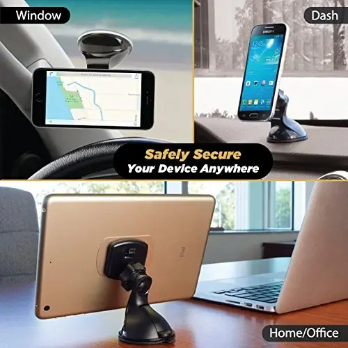 Scosche MAGWSM2 MagicMount Magnetic Suction Cup Mount for Car Windshield or Dashboard, 360° Adjustable Magnet Head, Universal Cell Phone Holder for Car, Compatible with iPhone, Samsung & All Devices - 5