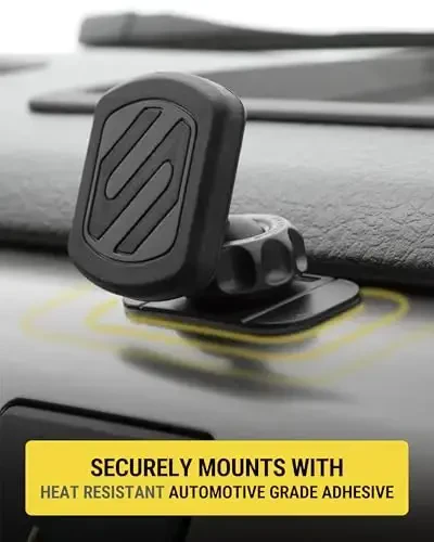 Scosche Magnetic Phone Holder for Car Dashboard with Extra Strong Magnet, Thick Metal Plate & 360° Rotation, Secure Cell Phone Car Mount for Large Phones Compatible with iPhone, Samsung, Not MagSafe - 4