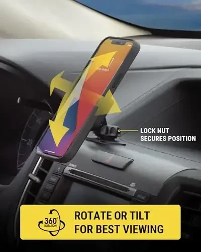 Scosche MXDM Avtomobil uchun magnitli telefon ushlagichlari, o‘ta kuchli magnit va qalin metall plastinkali panel telefon ushlagichi, iPhone, Samsung va boshqa telefonlar bilan mos keluvchi avtomobil telefon stendi, 2 dona - 5