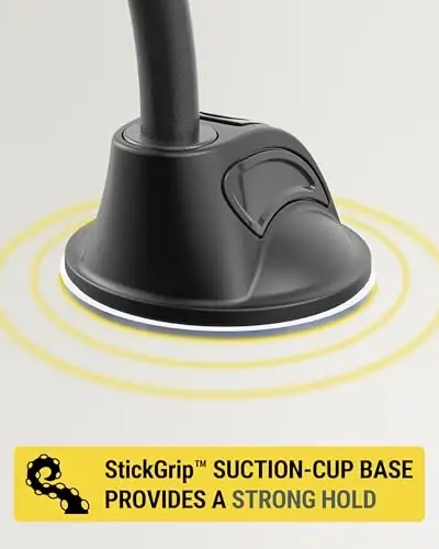 Scosche MXWDL Magnetic Cell Phone Car Mount, Suction Cup Phone Holder for Car Dashboard/Windshield with Extra Strong Magnet and Thick Metal Plate Compatible with iPhone, Samsung, and All Devices - 5