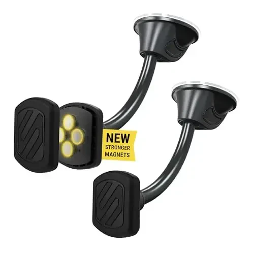 Scosche MXWDL Magnetic Cell Phone Holders for Your Car Dash/Windshield, Suction Cup Phone Holder Car Mount with Extra Strong Magnet, Thick Metal Plate Compatible with iPhone, Samsung and More, 2 Pack - SCOSCHE