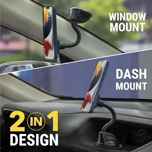 Scosche MXWDL Magnetic Cell Phone Holders for Your Car Dash/Windshield, Suction Cup Phone Holder Car Mount with Extra Strong Magnet, Thick Metal Plate Compatible with iPhone, Samsung and More, 2 Pack - 4