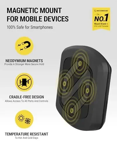 Scosche MXWDL Magnetic Cell Phone Car Mount, Suction Cup Phone Holder for Car Dashboard/Windshield with Extra Strong Magnet and Thick Metal Plate Compatible with iPhone, Samsung, and All Devices - 2