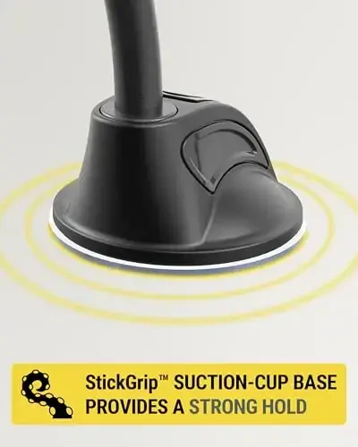 Scosche MXWDL Magnetic Cell Phone Car Mount, Suction Cup Phone Holder for Car Dashboard/Windshield with Extra Strong Magnet and Thick Metal Plate Compatible with iPhone, Samsung, and All Devices - 5