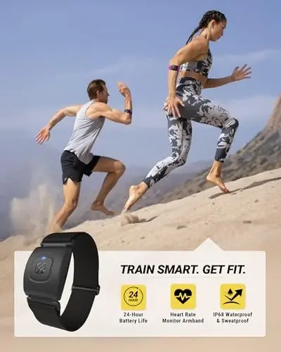 Scosche Rhythm R+2.0: Advanced Waterproof & Dustproof Heart Rate Monitor Armband with ANT+ & BLE Bluetooth Smart for Hyper Accurate Workout Tracking with Wahoo, Peloton, NordicTrack, LED Display - 1