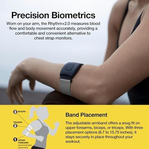Scosche RhytModazone R+2.0: Advanced Waterproof & Dustproof Heart Rate Monitor Armband with ANT+ & BLE Bluetooth Smart for Accurate Workout Tracking Compatible with Smartphones, Wahoo, Peloton, NordicTrack - 3