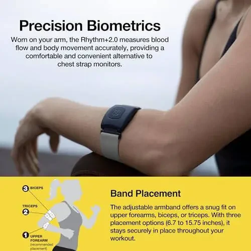 Scosche RhytModazone R+2.0: Advanced Waterproof & Dustproof Heart Rate Monitor Armband with ANT+ & BLE Bluetooth Smart for Accurate Workout Tracking Compatible with Smartphones, Wahoo, Peloton, NordicTrack - 3