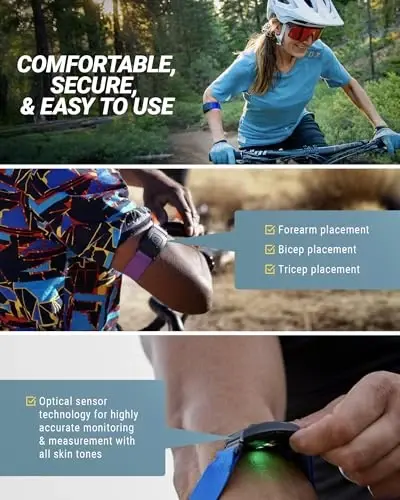 Scosche Rhythm R+2.0: Waterproof/Dustproof Armband with ANT+ & BLE Bluetooth Smart for Hyper Accurate Workout Heart Rate Monitoring with Wahoo, Peloton, LED Monitor, DDP Yoga, Strava - 4