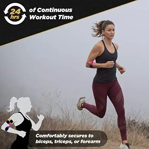 Scosche RhytModazone R+2.0: Suv oʻtkazmaydigan/Chang oʻtkazmaydigan ANT+ va BLE Bluetooth Smart bilaguzuk Wahoo, Peloton, LED monitor, DDP Yoga, Strava bilan yuqori aniqlikdagi yurak urish tezligini kuzatish uchun - 4