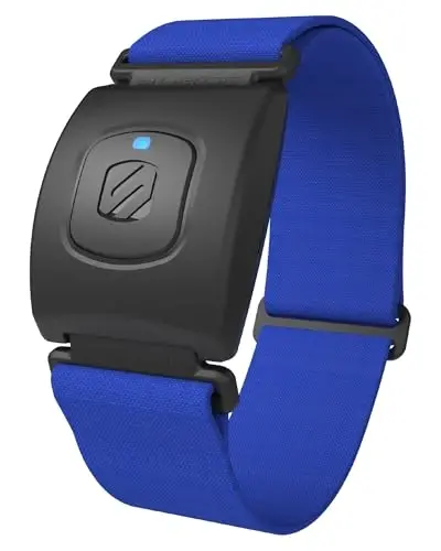 Scosche RhytModazone R+2.0: Suv o'tkazmaydigan/Chang o'tkazmaydigan bilaguzuk ANT+ & BLE Bluetooth Smart bilan Wahoo, Peloton, LED Monitor, DDP Yoga, Strava bilan giper aniq yurak urish tezligini kuzatish uchun - SCOSCHE