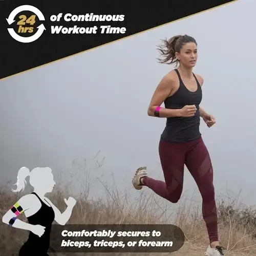 Scosche RhytModazone R+2.0: Suv/Chang'ga chidamli ANT+ & BLE Bluetooth Smart bilaguzuk Wahoo, Peloton, LED Monitor, DDP Yoga, Strava bilan aniq yurak urish tezligini kuzatish uchun - 4