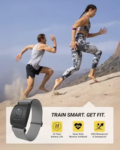 Scosche RhytModazone R+2.0: Suv/Chang'ga chidamli ANT+ & BLE Bluetooth Smart bilaguzuk Wahoo, Peloton, LED Monitor, DDP Yoga, Strava bilan aniq yurak urish tezligini kuzatish uchun - 2
