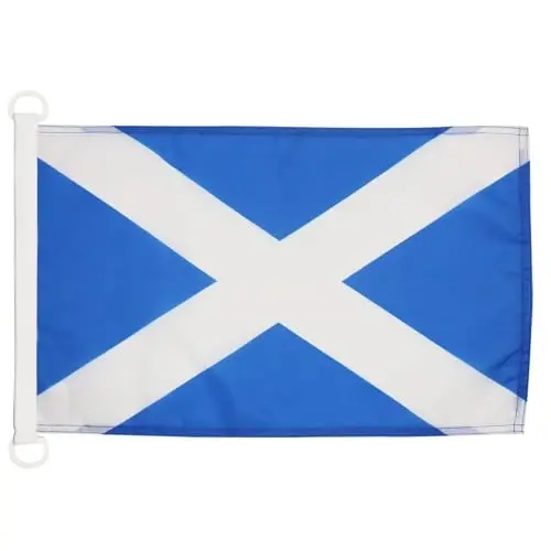 Scotland NAUTICAL Flag 18'' x 12'' - Scottish flags 30 x 45 cm. - Banner 12x18 in for boat - AZ FLAG 