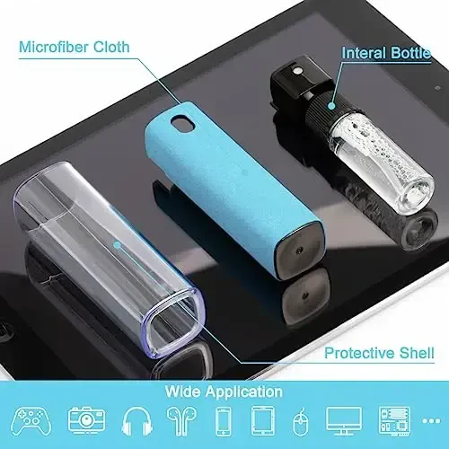Screen Cleaner Touchscreen Mist Spray, walrfid Cleaning Kit for Electronic Phone TV, Laptop, Tablet, PC, Computer LCD Flat Screens, Eyeglasses, iPhone iPad MacBook Pro bilan mos keladi - LightBlue - 2